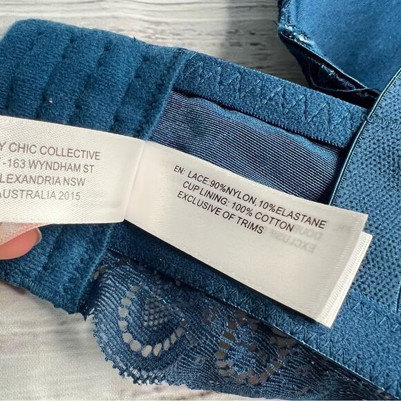 Hips & Curves City Chic M Racer Back Bralette Teal Blue 18/20 2x Plus Size NEW - Picture 11 of 13